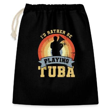 Citation de tuba - Sac cadeau 40 x 50 cm - noir - Devant