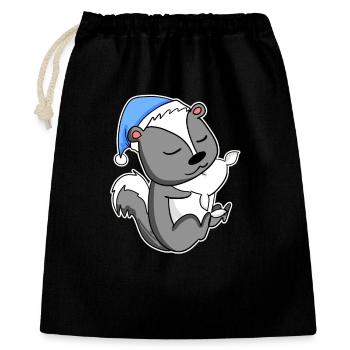 Skunk avec oreiller et bonnet somnolent - Sac cadeau 40 x 50 cm - noir - Devant