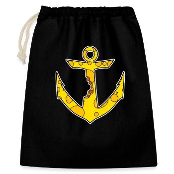 Symbole du capitaine de l’ancre de fromage - Sac cadeau 40 x 50 cm - noir - Devant