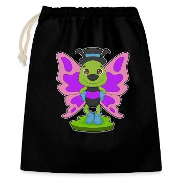 Schmetterling Hut - Geschenkbeutel aus Baumwolle (40 x 50 cm) - Schwarz - Vorne