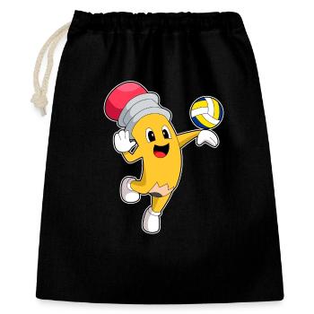 Bleistift Volleyballspieler Volleyball - Geschenkbeutel aus Baumwolle (40 x 50 cm) - Schwarz - Vorne
