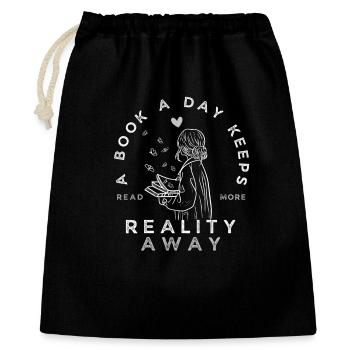 Citation de lecture amusante - Sac cadeau 40 x 50 cm - noir - Devant
