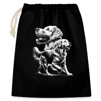 Golden Retriever as a photorealistic portrait - Gift Bag 40 x 50 cm - black - Front