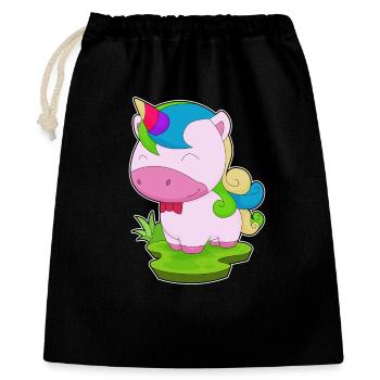 Licorne noeud papillon - Sac cadeau 40 x 50 cm - noir - Devant