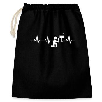 ECG de la ligne cardiaque du plombier - Sac cadeau 40 x 50 cm - noir - Devant