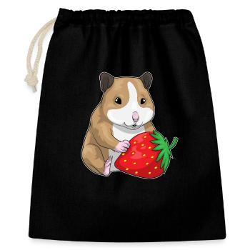 Hamster Strawberry - Gift Bag 40 x 50 cm - black - Front
