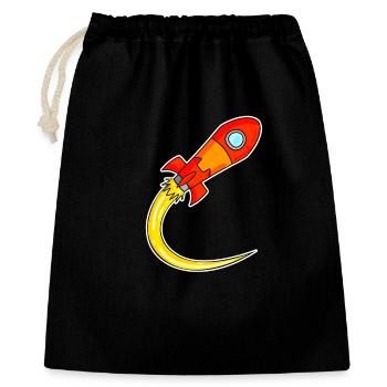 Rocket Motif - Gift Bag 40 x 50 cm - black - Front