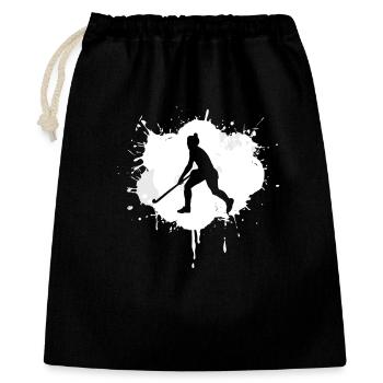 Joueur de hockey - Sac cadeau 40 x 50 cm - noir - Devant