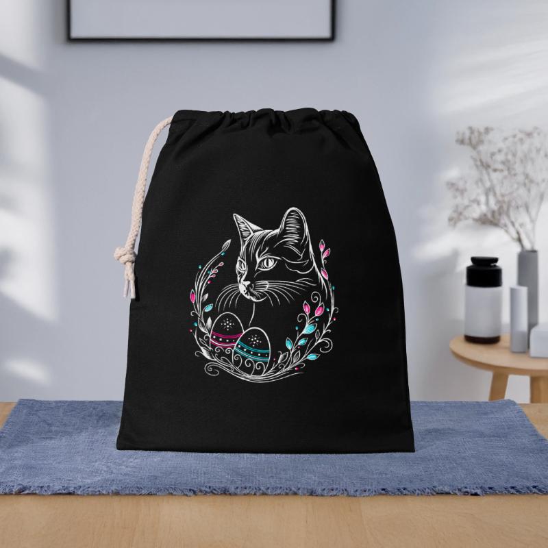 Cat Easter Easter Eggs Easter Cat Gift Bag 40 x 50 cm