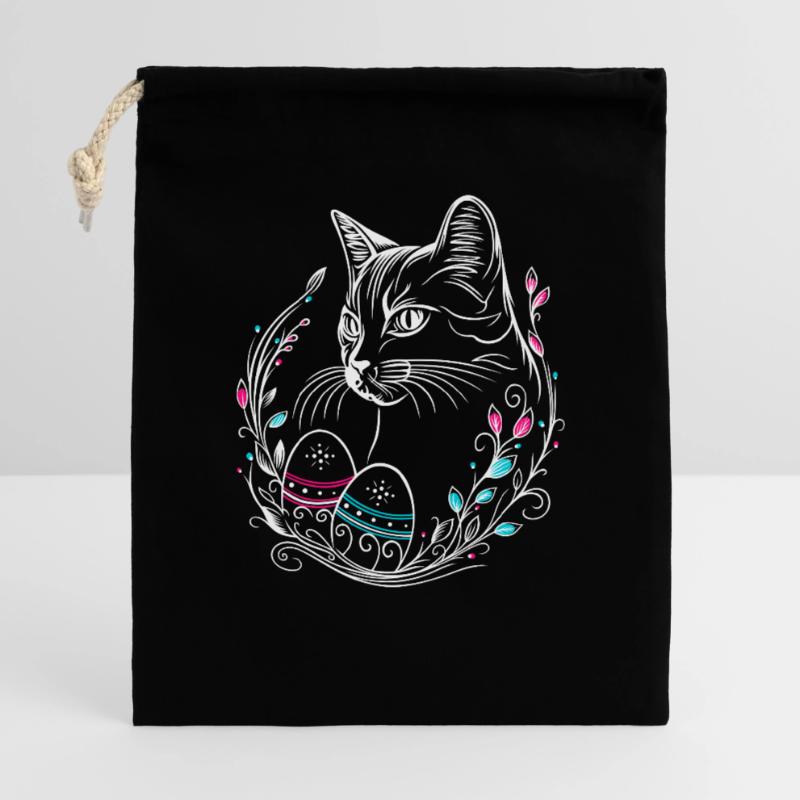 Cat Easter Easter Eggs Easter Cat Gift Bag 40 x 50 cm