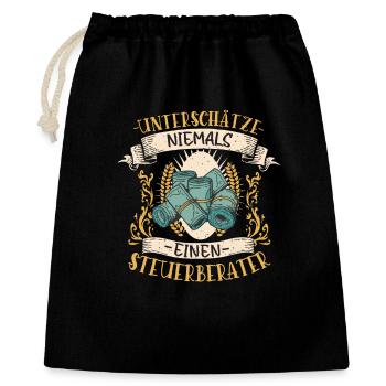 Steuerberater Geschenk Finanzen Lustig - Geschenkbeutel aus Baumwolle (40 x 50 cm) - Schwarz - Vorne