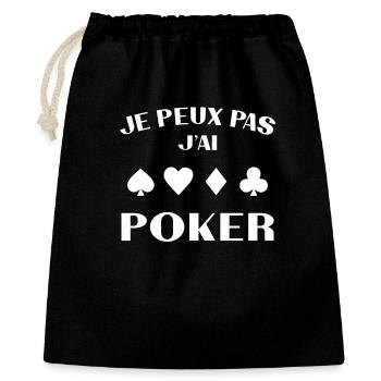 Je Peux Pas J'ai Poker Cadeau - Sac cadeau 40 x 50 cm - noir - Devant