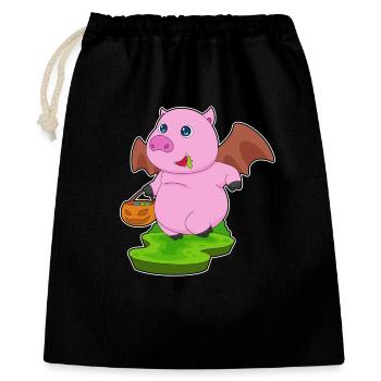 Cochon Halloween Bat - Sac cadeau 40 x 50 cm - noir - Devant