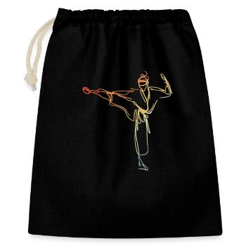 Dessin de karatéka vintage - Sac cadeau 40 x 50 cm - noir - Devant