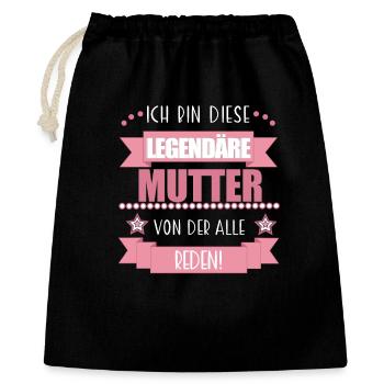 Legendäre Mutter – Geschenk Muttertag Mama - Geschenkbeutel aus Baumwolle (40 x 50 cm) - Schwarz - Vorne