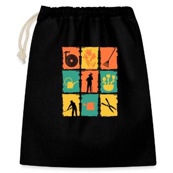 Outil de jardinage de jardinier - Sac cadeau 40 x 50 cm - noir - Devant