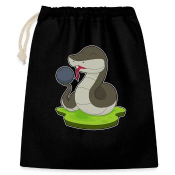 Schlange Bowling Bowlingkugel - Geschenkbeutel aus Baumwolle (40 x 50 cm) - Schwarz - Vorne