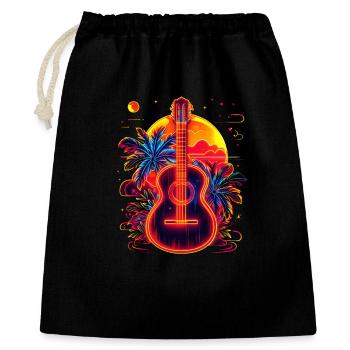Ukulele 90er Jahre Stil - Geschenkbeutel aus Baumwolle (40 x 50 cm) - Schwarz - Vorne
