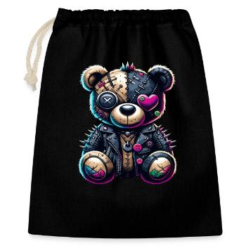 Punk Emo Plüsch Teddybär - Geschenkbeutel aus Baumwolle (40 x 50 cm) - Schwarz - Vorne