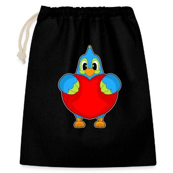 Cœur de perroquet - Sac cadeau 40 x 50 cm - noir - Devant