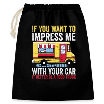 Impress me with your food truck - Gift Bag 40 x 50 cm - black - Front