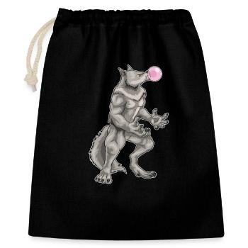Werwolf Halloween Kaugummi - Geschenkbeutel aus Baumwolle (40 x 50 cm) - Schwarz - Vorne