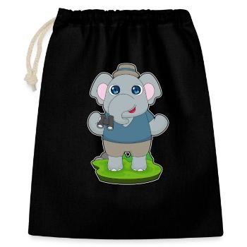 Jumelles éléphant - Sac cadeau 40 x 50 cm - noir - Devant