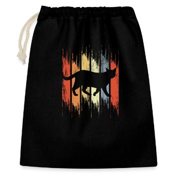 Chat au look vintage - Sac cadeau 40 x 50 cm - noir - Devant