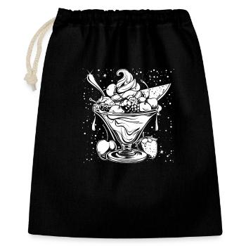 Dessin de coupe glacée - Sac cadeau 40 x 50 cm - noir - Devant