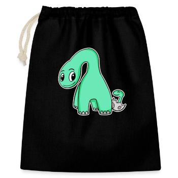 Dinosaur with Baby Dinosaur - Dino Motif - Gift Bag 40 x 50 cm - black - Front