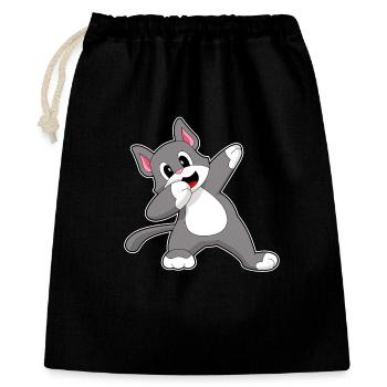 Chat Hip Hop Danse - Sac cadeau 40 x 50 cm - noir - Devant