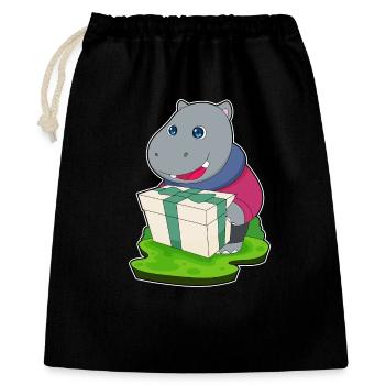 Forfait de Noël hippopotame - Sac cadeau 40 x 50 cm - noir - Devant