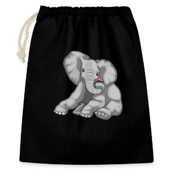 Elefant Cupcake - Geschenkbeutel aus Baumwolle (40 x 50 cm) - Schwarz - Vorne