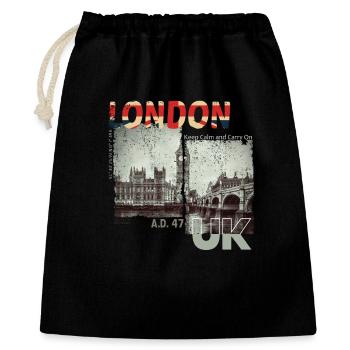 London UK Vintage - Geschenkbeutel aus Baumwolle (40 x 50 cm) - Schwarz - Vorne