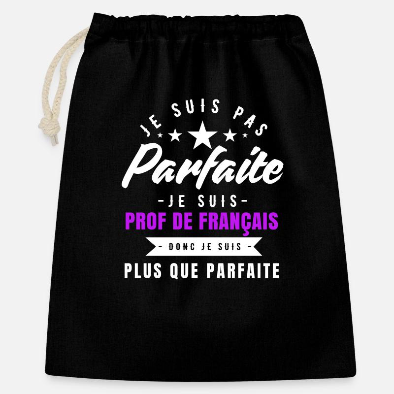 je suis prof de français plus que parfaite - Sac cadeau 40 x 50 cm - noir