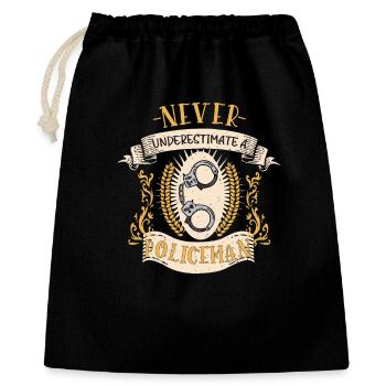 Policeman Law Police Funny Gift - Gift Bag 40 x 50 cm - black - Front