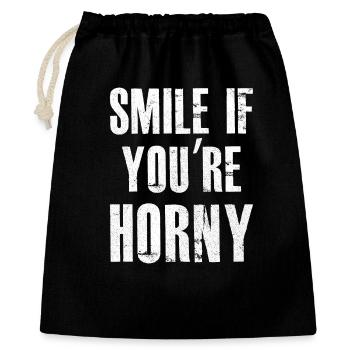 smile if you're horny - Gift Bag 40 x 50 cm - black - Front