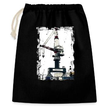 Rostock Port Liebherrr Kran - Geschenkbeutel aus Baumwolle (40 x 50 cm) - Schwarz - Vorne
