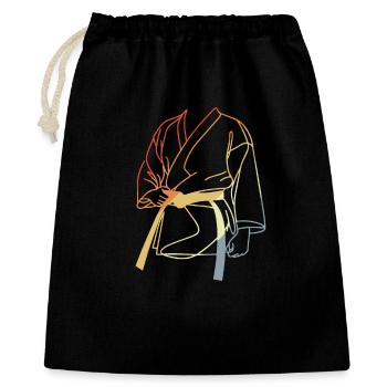 Dessin Karateka Look Vintage - Sac cadeau 40 x 50 cm - noir - Devant