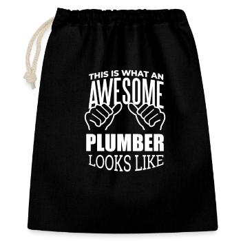 plombier - Sac cadeau 40 x 50 cm - noir - Devant