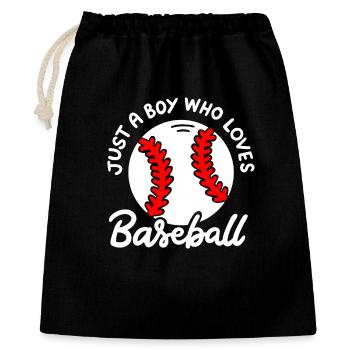 Baseball Baseballspieler - Geschenkbeutel aus Baumwolle (40 x 50 cm) - Schwarz - Vorne