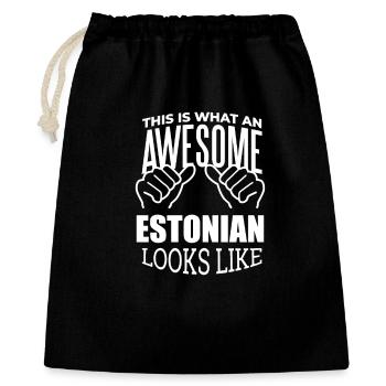 Estonia - Gift Bag 40 x 50 cm - black - Front
