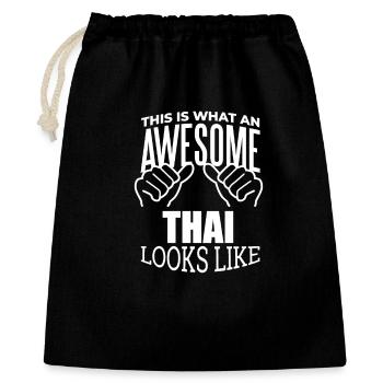 Thaïlande - Sac cadeau 40 x 50 cm - noir - Devant