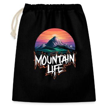Lune de montagne à couper le souffle avec coucher de soleil - Sac cadeau 40 x 50 cm - noir - Devant