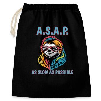 ASAP As Slow As Possible Cool Sloth Fun Quote - Gift Bag 40 x 50 cm - black - Front