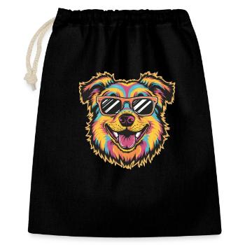 Colorful Cool Dog Sunglasses Retro Pop Art - Gift Bag 40 x 50 cm - black - Front