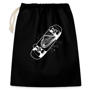 Dessin de planche à roulettes - Sac cadeau 40 x 50 cm - noir - Devant