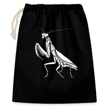 Gottesanbeterin Praying Mantis Liebe Fangschrecken - Geschenkbeutel aus Baumwolle (40 x 50 cm) - Schwarz - Vorne