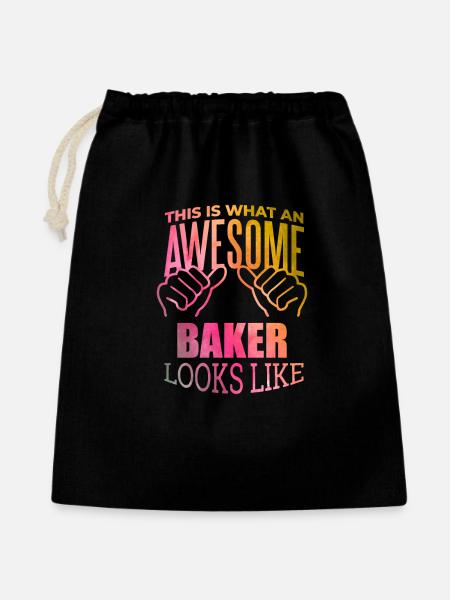 Backen, Backen, Backen, Backen - Geschenkbeutel aus Baumwolle (40 x 50 cm) - Schwarz