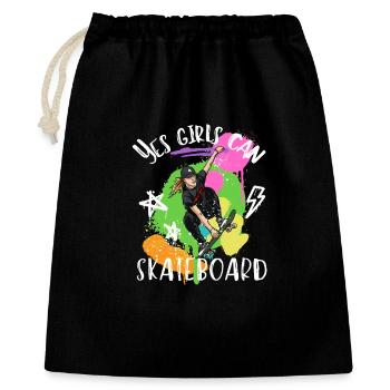 Yes Girls Can Skateboard - Gift Bag 40 x 50 cm - black - Front